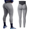 High Waist Grid Leggings Women Seamless Fitness Legging  Push Up Booty Leggins Workout Ruched Butt Lifting Slim Stretch Panties